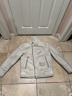 Zara Cream Faux Shearling Jacket